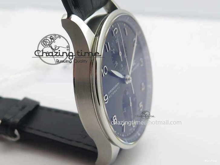 MIROTIME 0517 Reliable Portuguese IW371447 ZF 1:1 Best Edition SS Black Dial On Black Leather Strap A79350 V 7274